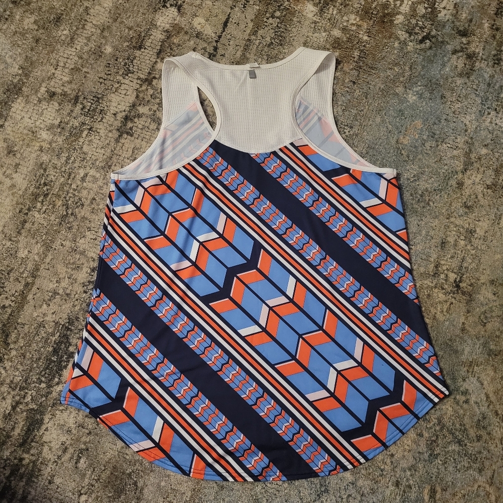 Fila Blue and Orange Geometric Tank Top Size XL - Picture 2 of 3